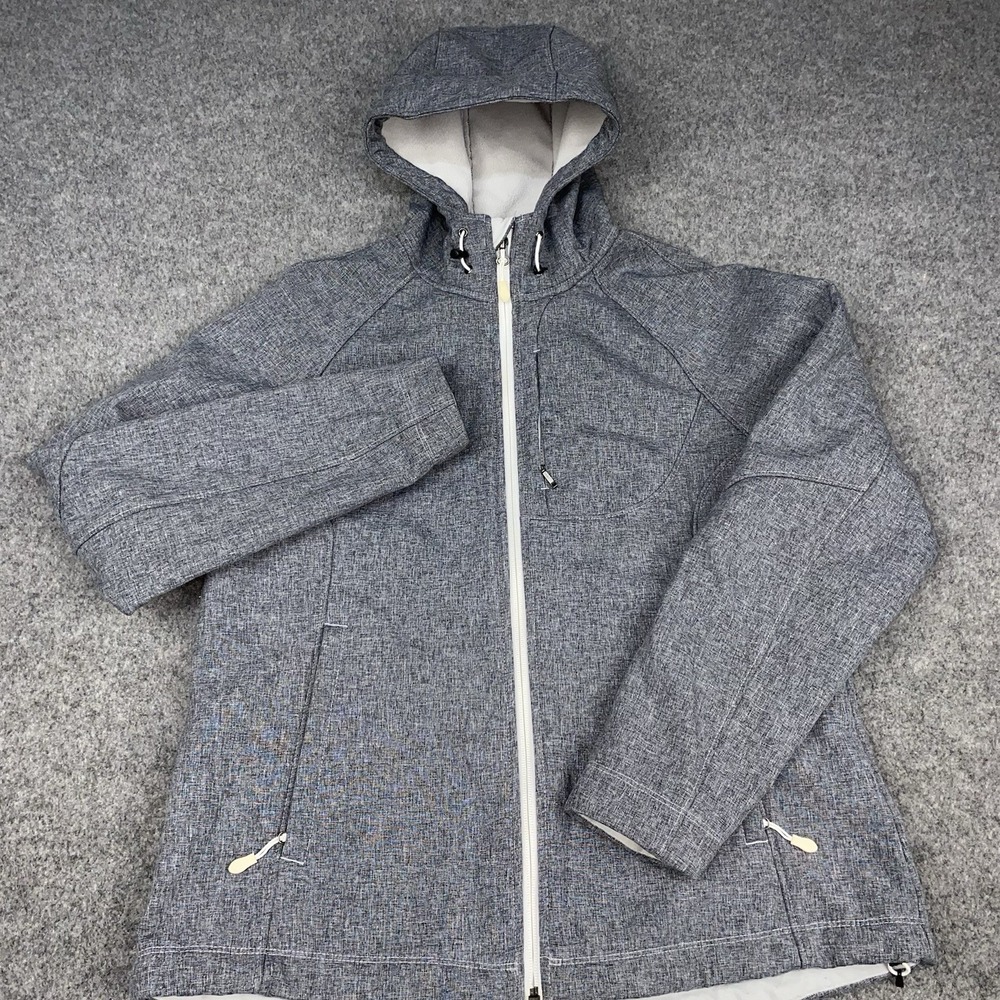 Kirkland Signature Softshell Jacket Women's Large Gray Hooded Fleece Lined Coat